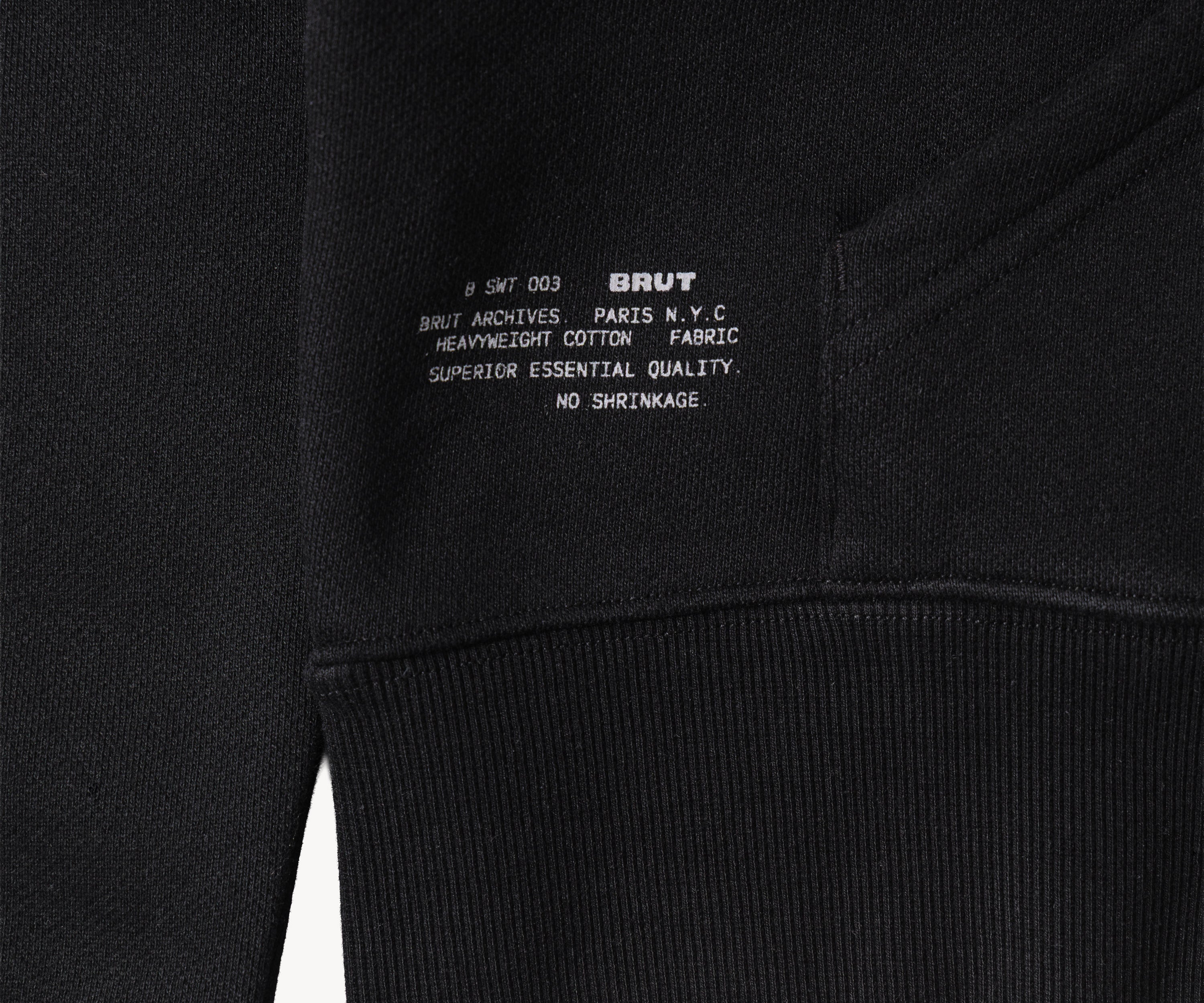 THE ZIP SWEAT Sweats à capuche X-SMALL / NOIR - BRUT Clothing