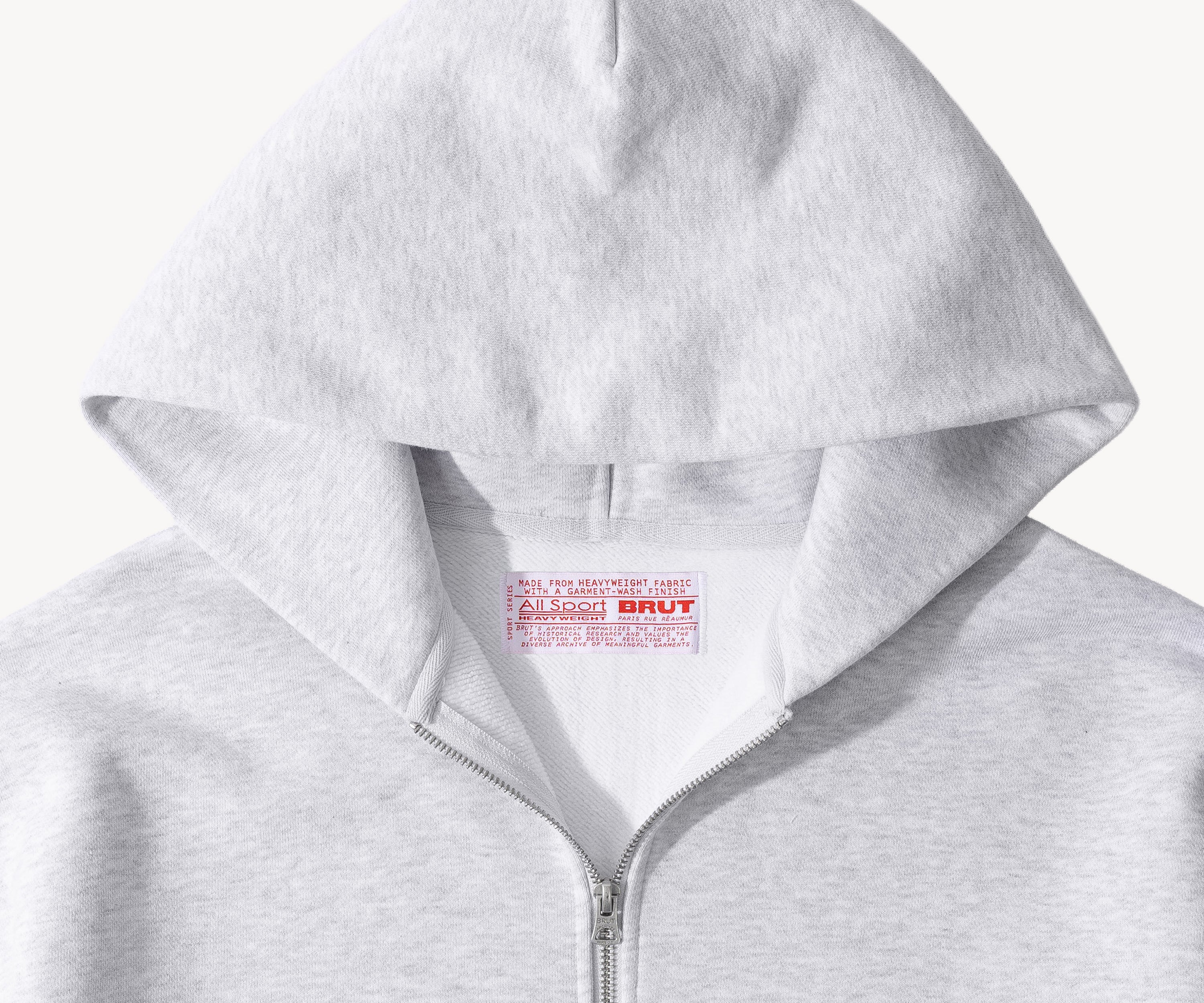 THE ZIP SWEAT Sweats à capuche X-SMALL / GRIS CHINÉ - BRUT Clothing