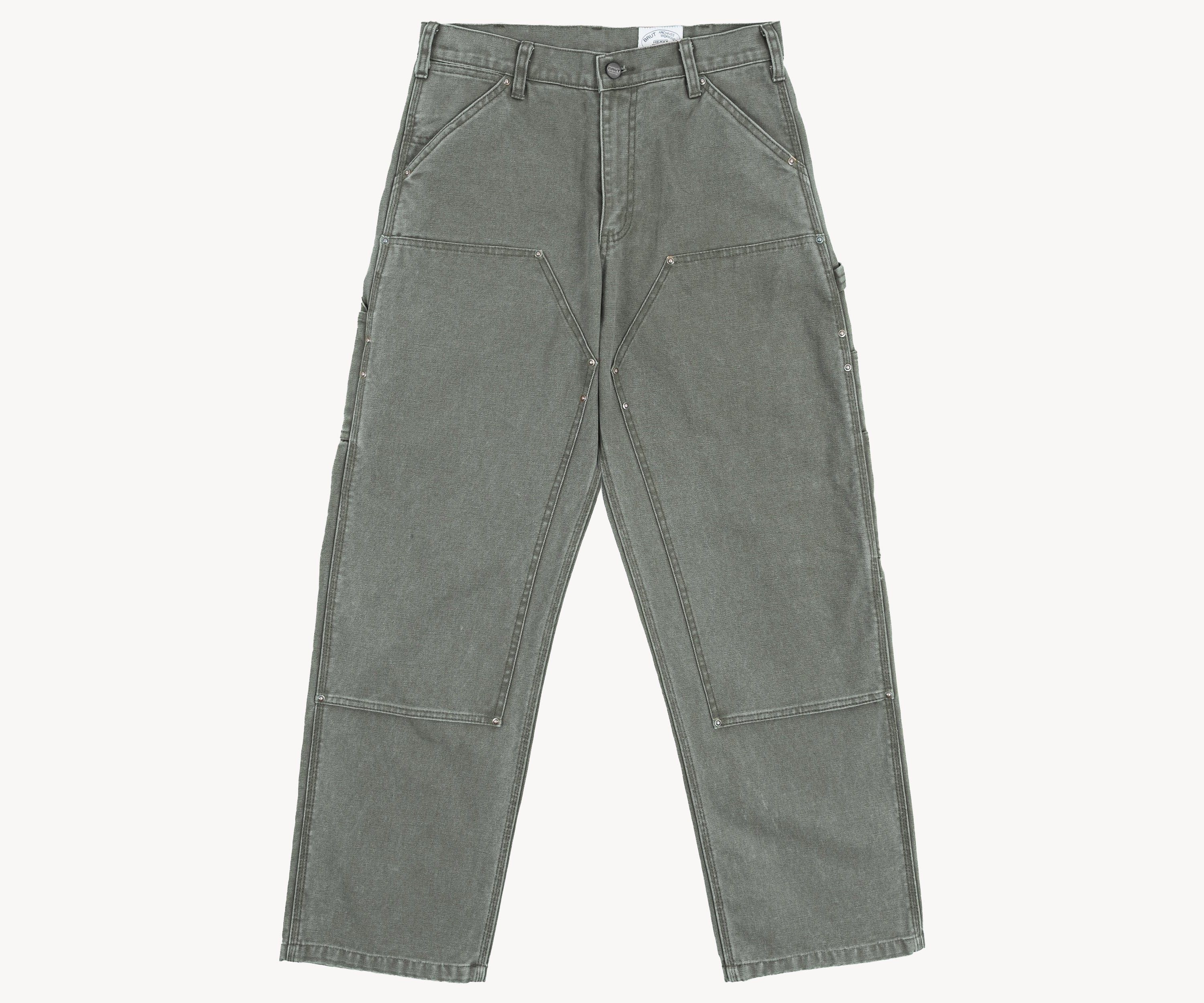 PANTALON DE TRAVAIL « THE TILER » Taille US 26 / FR 36 / VERT GRIS - BRUT Clothing