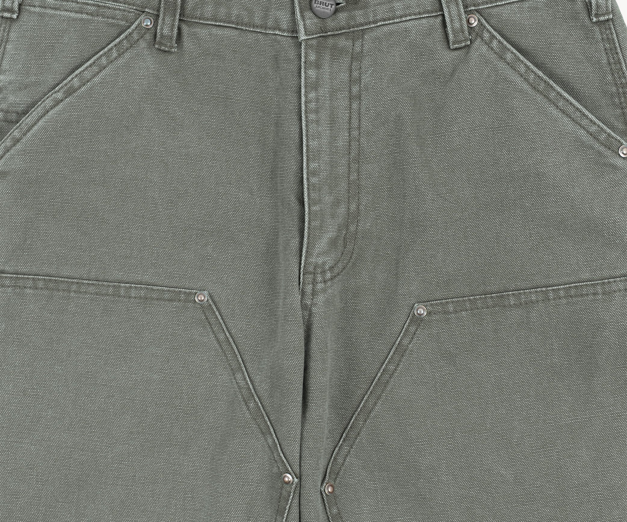 PANTALON DE TRAVAIL « THE TILER » Taille US 26 / FR 36 / VERT GRIS - BRUT Clothing