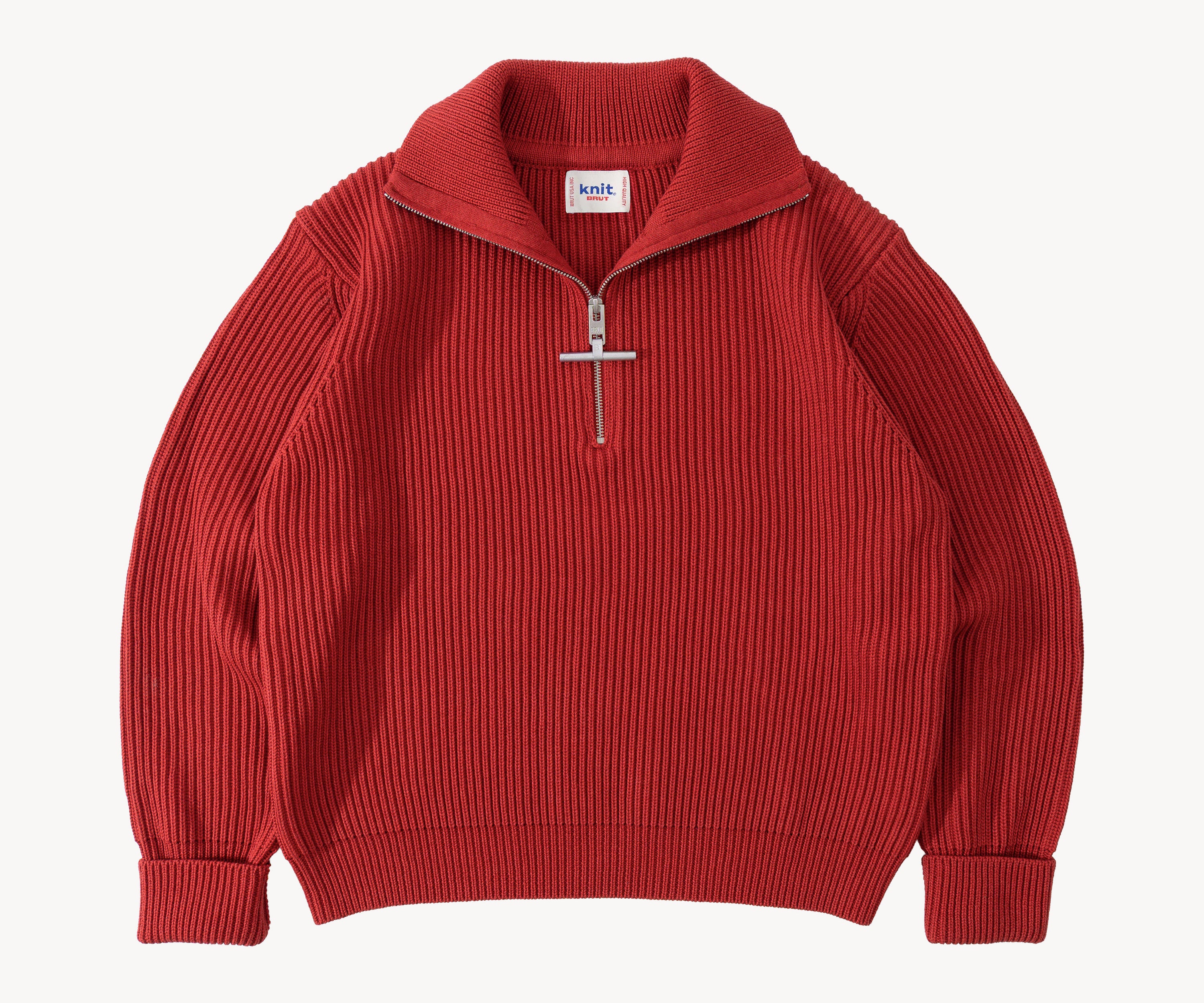 THE TRUCKER SWEATER Tricot TAILLE S / ROUGE - BRUT Clothing