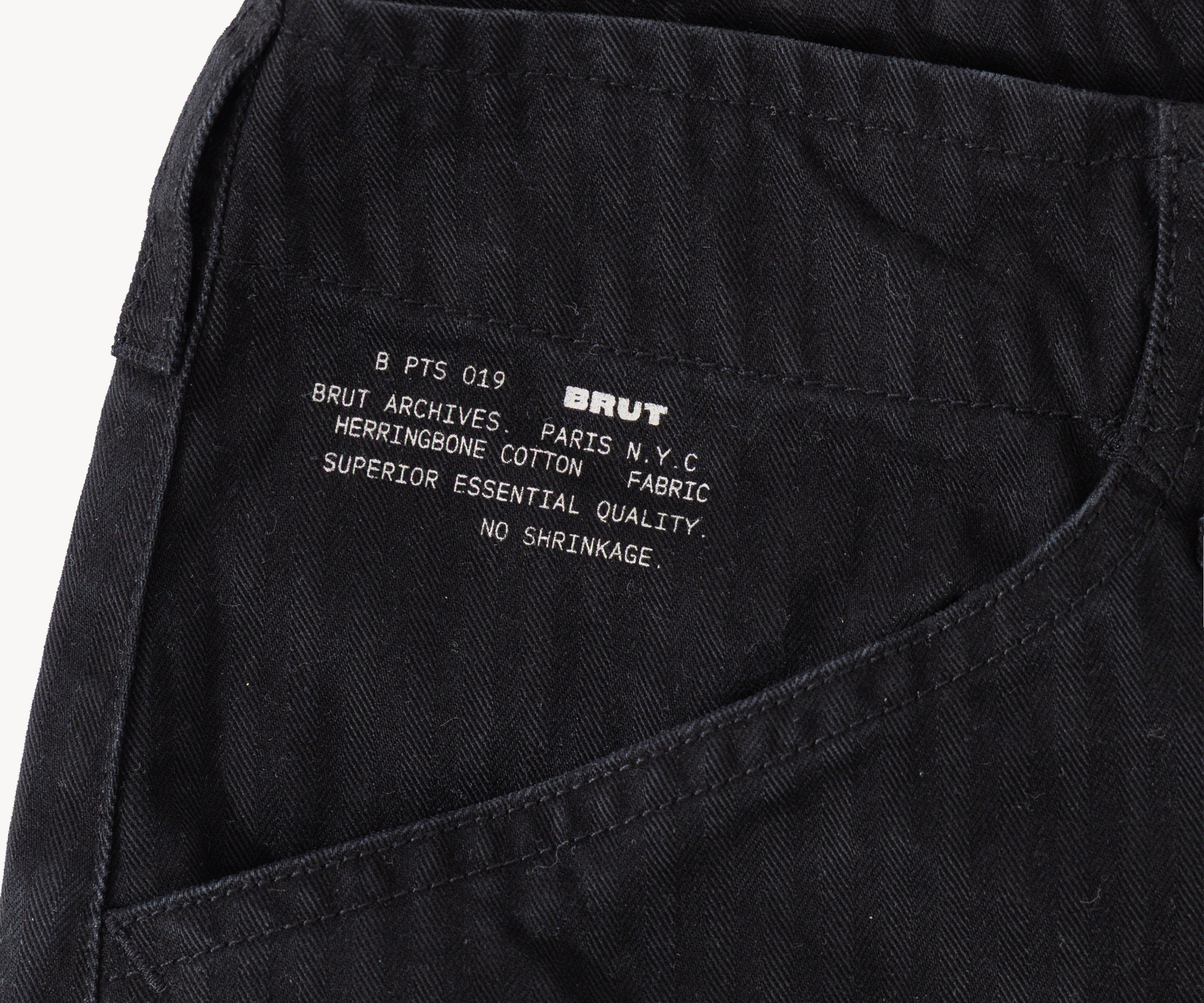 THE UTILITY PANTS Taille US 26 / FR 36 / HBT NOIR - BRUT Clothing