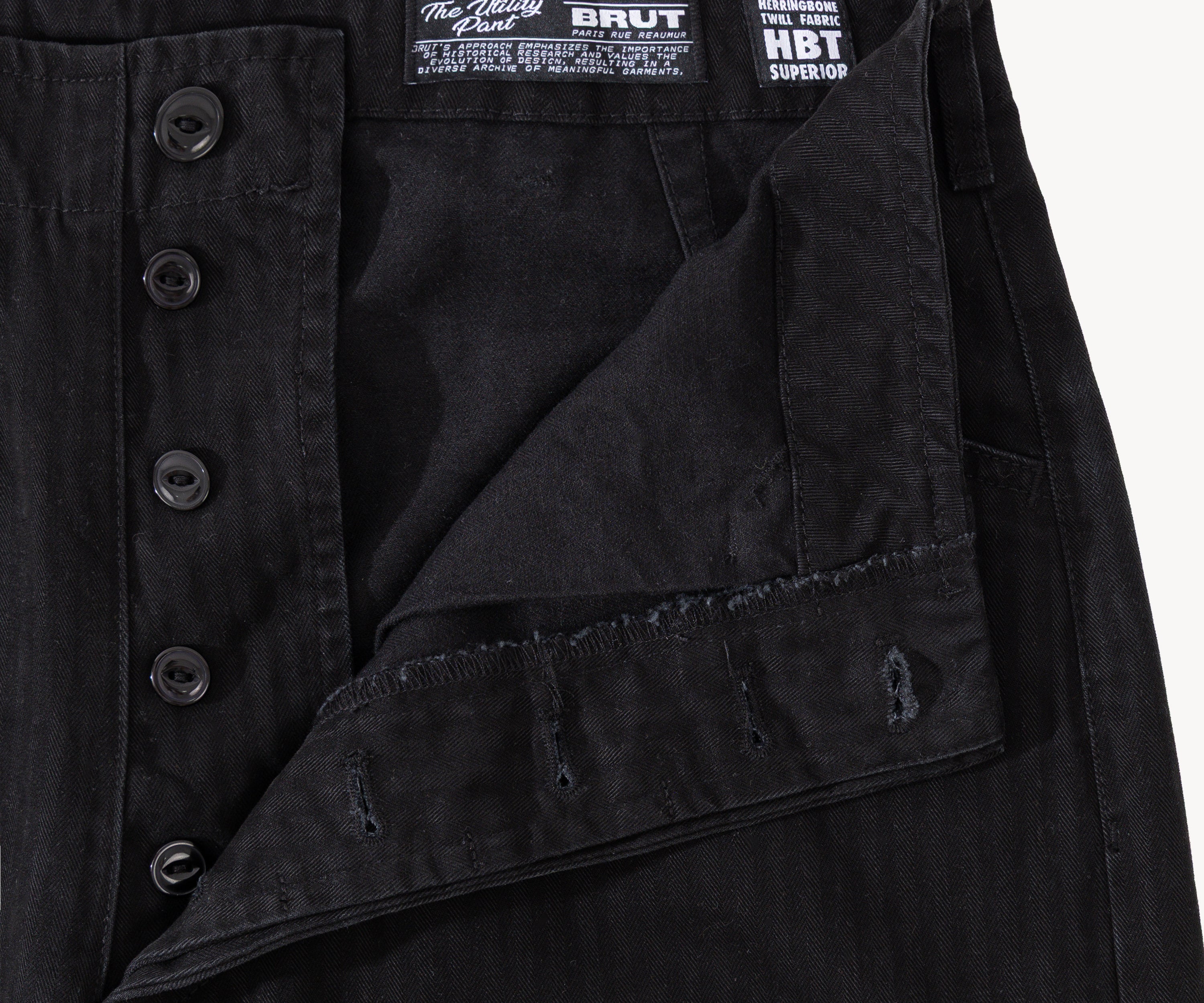 THE UTILITY PANTS Taille US 26 / FR 36 / HBT NOIR - BRUT Clothing