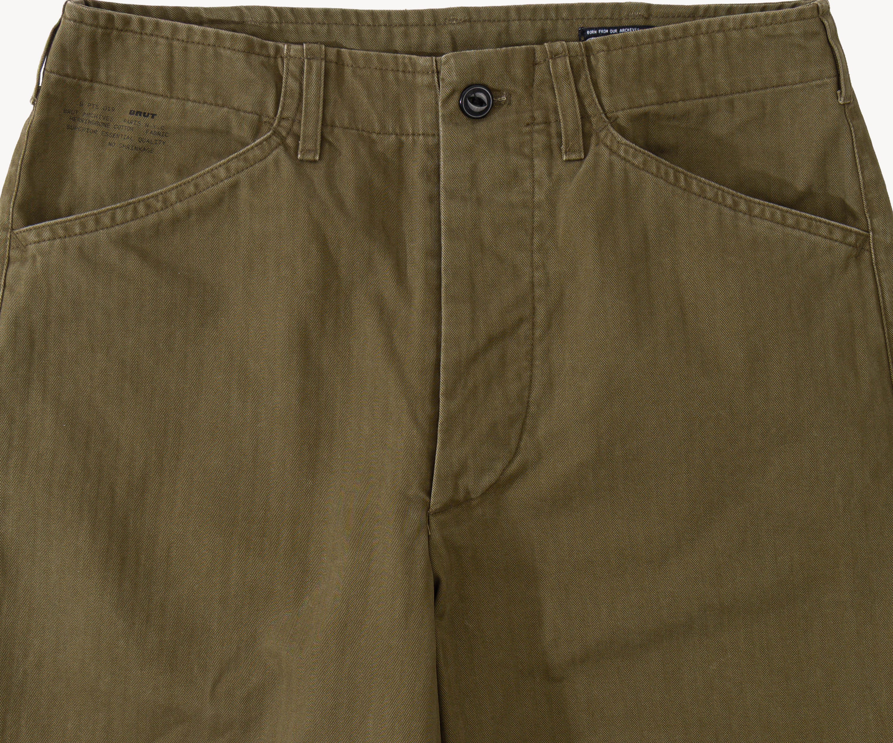 THE UTILITY PANTS Taille US 26 / FR 36 / HBT VERT OLIVE - BRUT Clothing