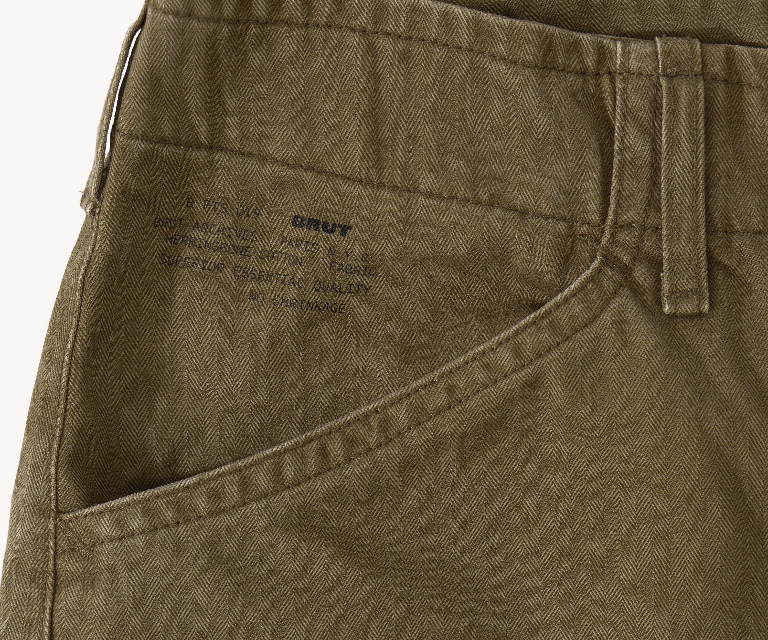THE UTILITY PANTS Taille US 26 / FR 36 / HBT VERT OLIVE - BRUT Clothing