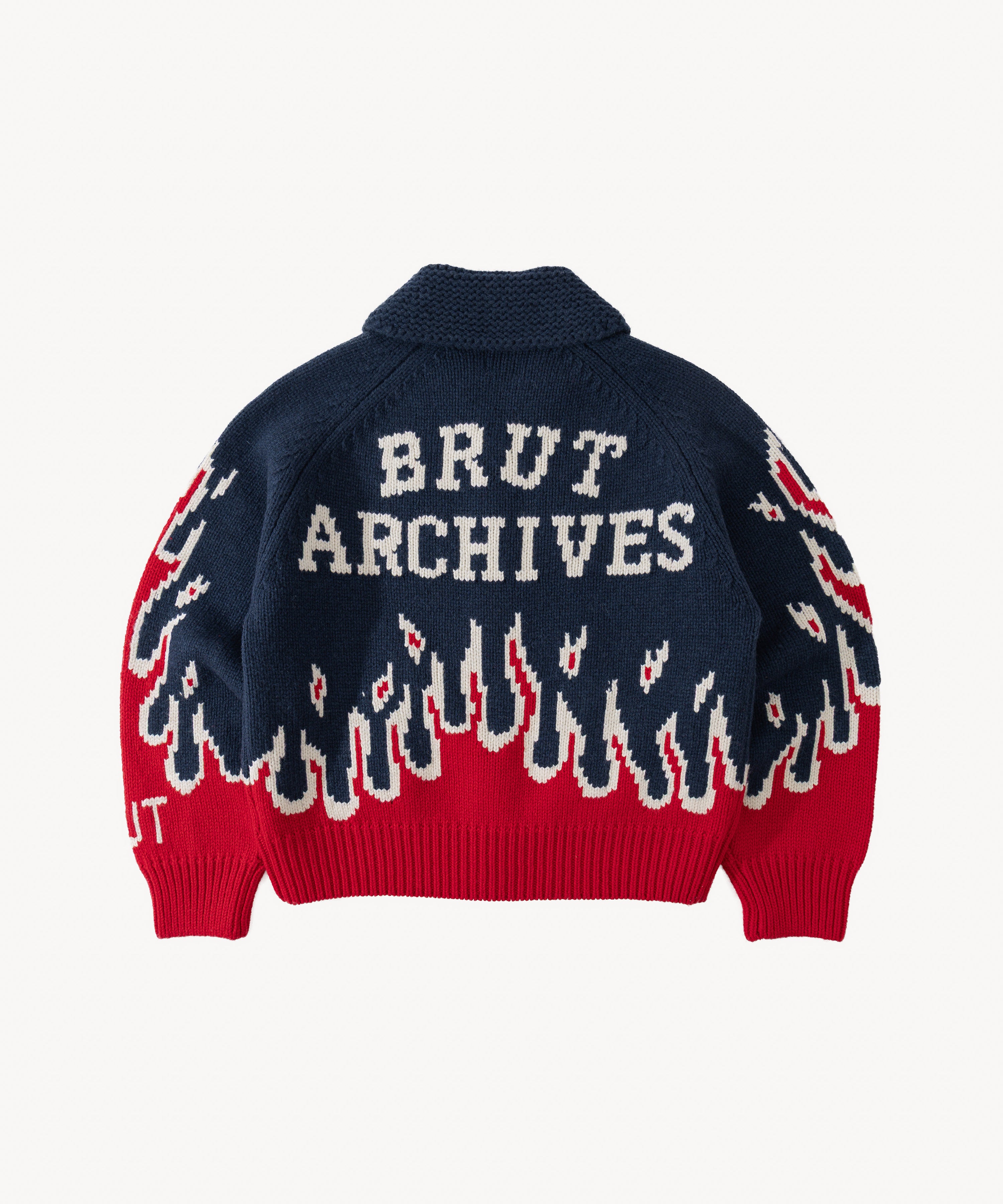 Warmest Zipped Sweater Blue Red Canadian Wool | BRUT – BRUT Clothing