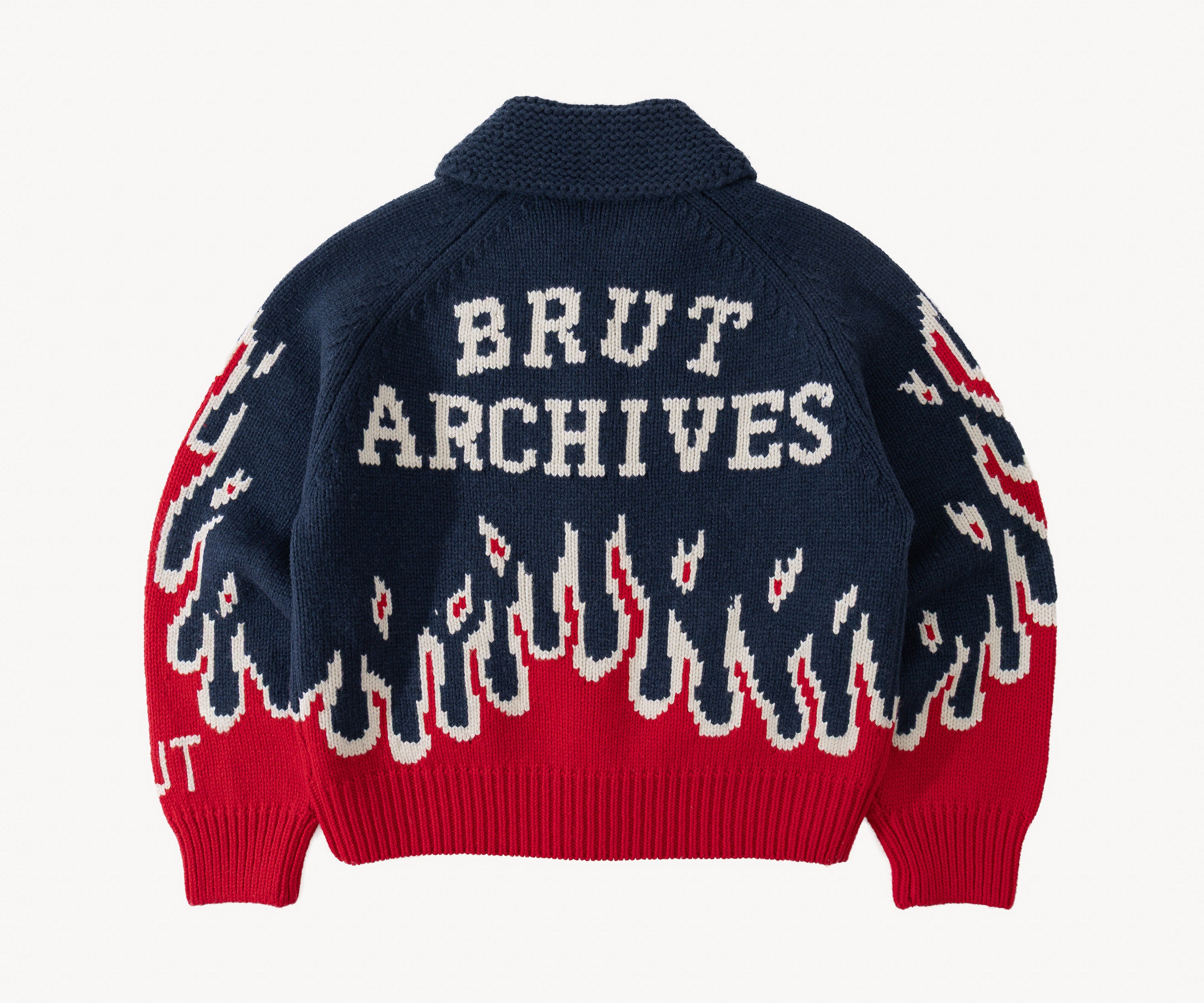 THE WARMEST ZIPPED SWEATER Tricots TAILLE S / BLEU / ROUGE - BRUT Clothing