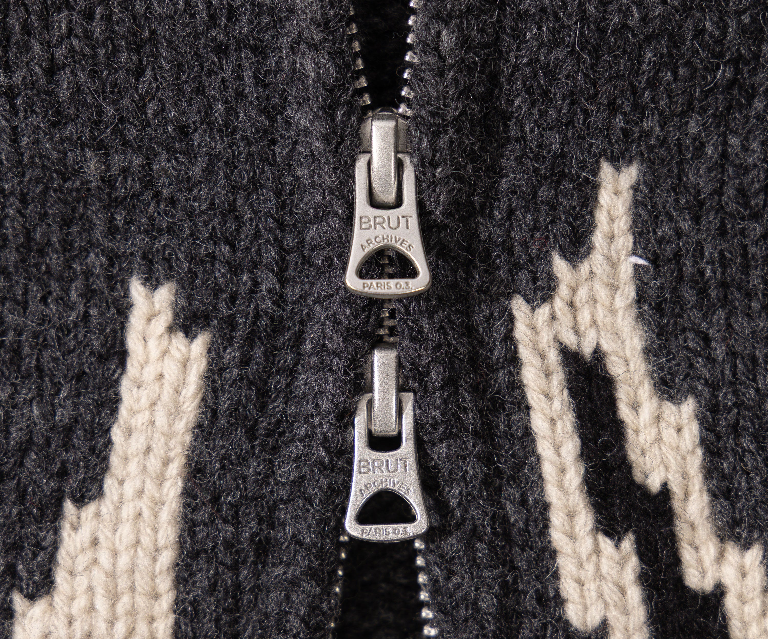 THE WARMEST ZIPPED SWEATER - Tricot - SMALL / GRIS FUMÉ / NOIR - BRUT Clothing