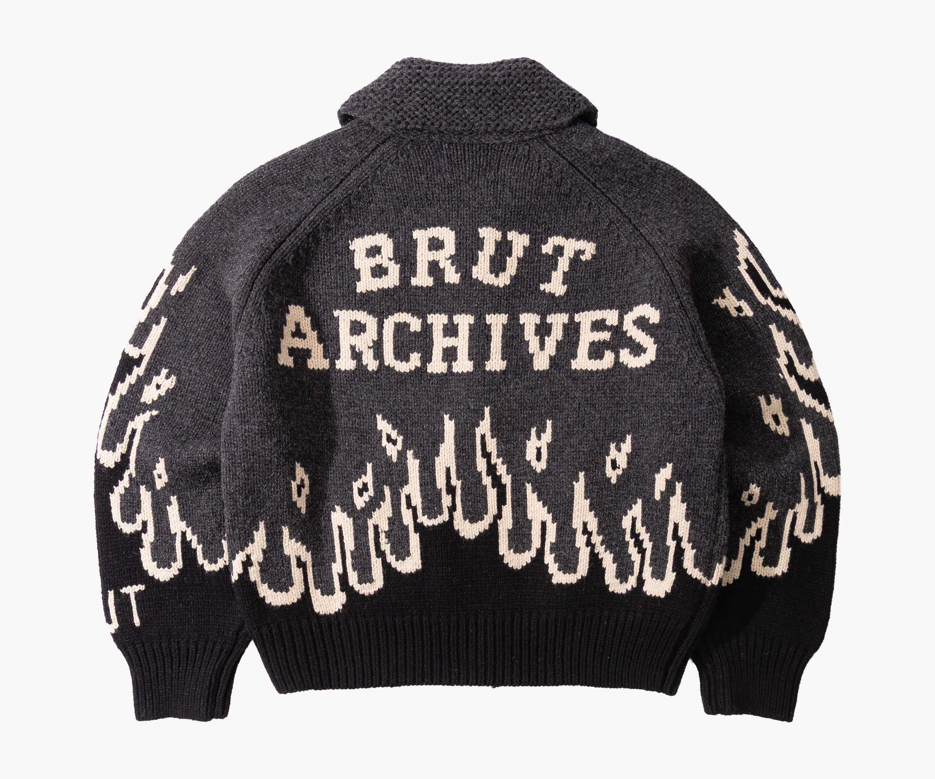 THE WARMEST ZIPPED SWEATER - Tricot - SMALL / GRIS FUMÉ / NOIR - BRUT Clothing