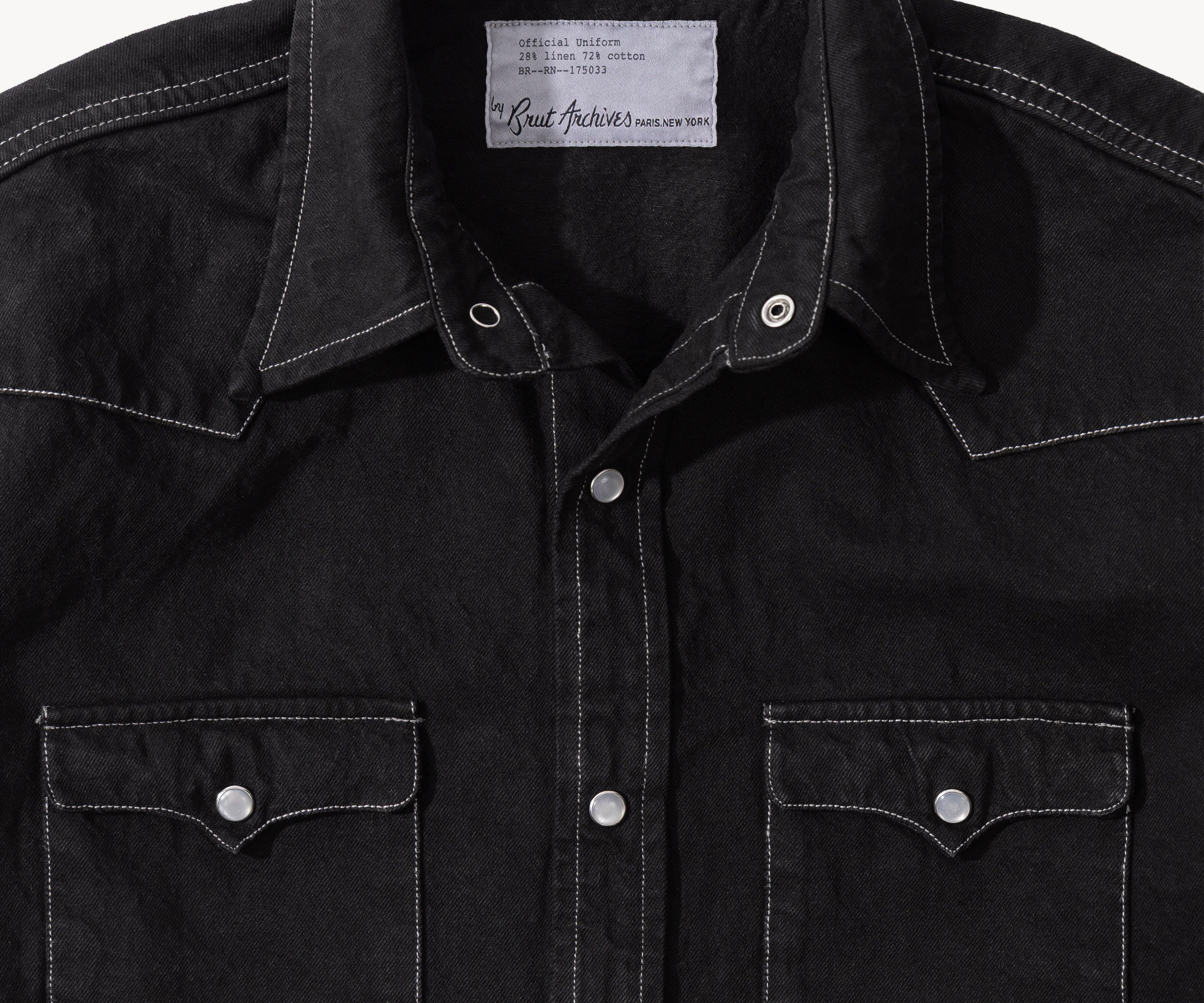 THE WESTERN DENIM SHIRT Shirts X-SMALL / OVERDYED BLACK - BRUT Clothing