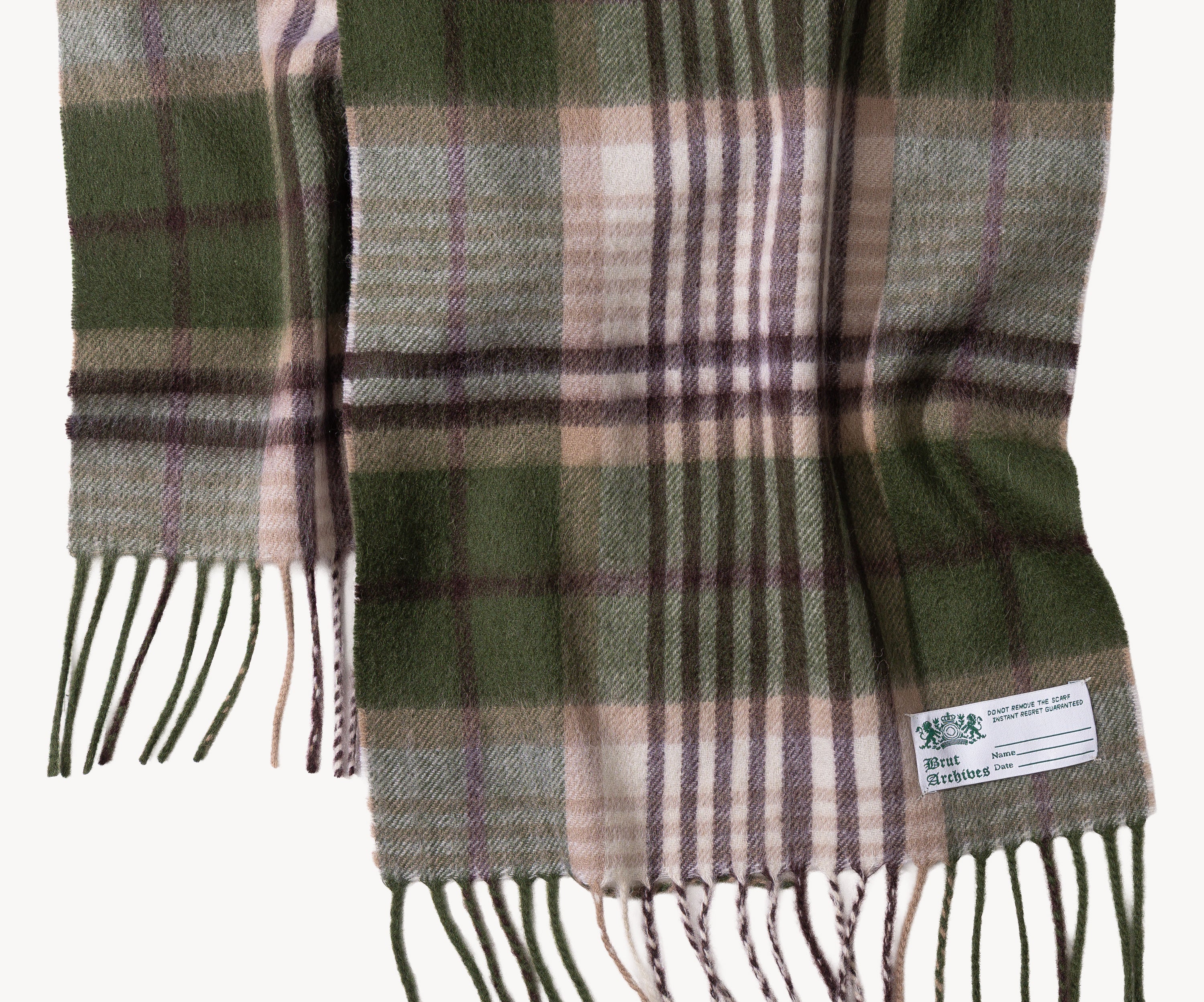 THE WOOL SCARF Scarves GREEN / WHITE - BRUT Clothing