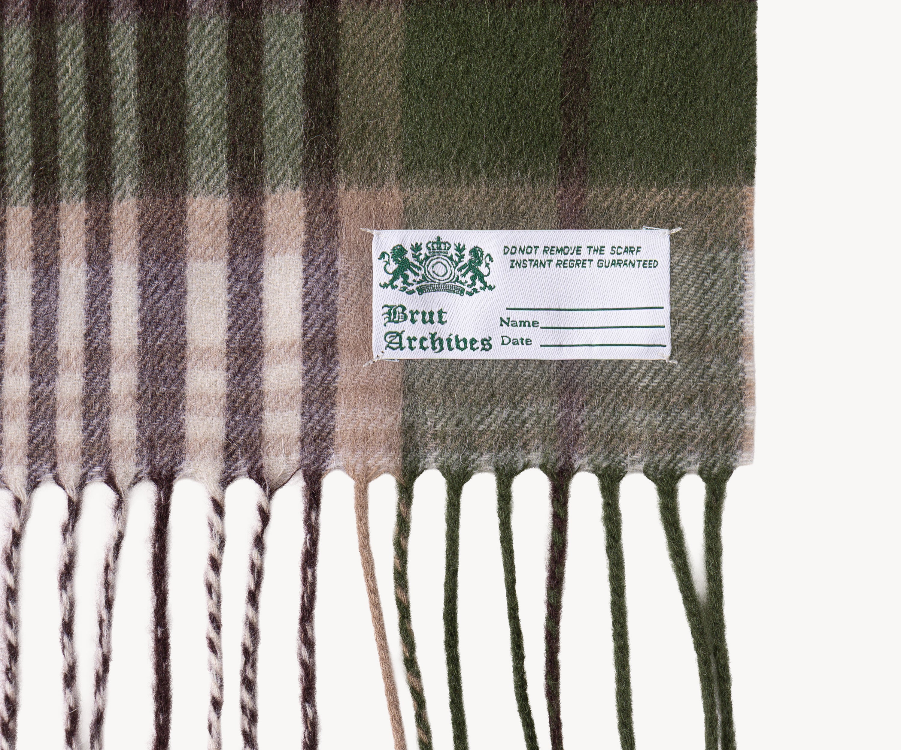 THE WOOL SCARF Scarves GREEN / WHITE - BRUT Clothing