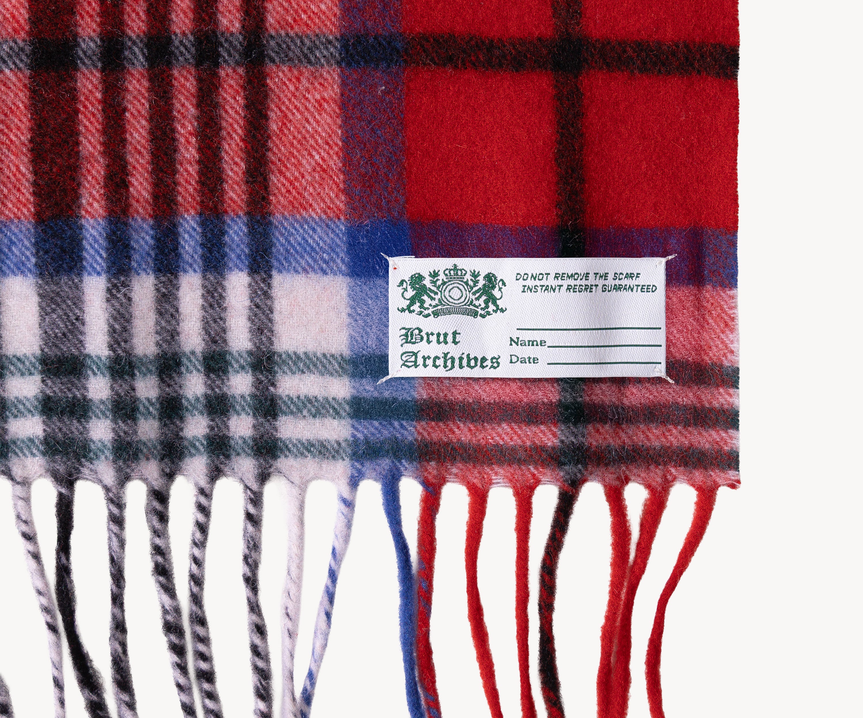 THE WOOL SCARF RED / WHITE - BRUT Clothing