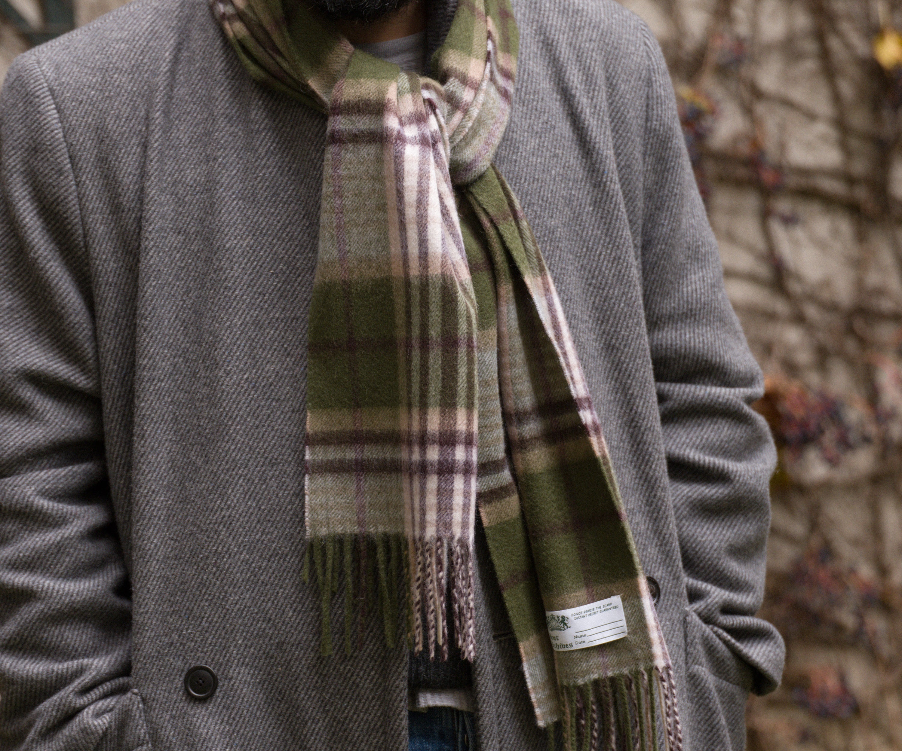 THE WOOL SCARF Scarves GREEN / WHITE - BRUT Clothing