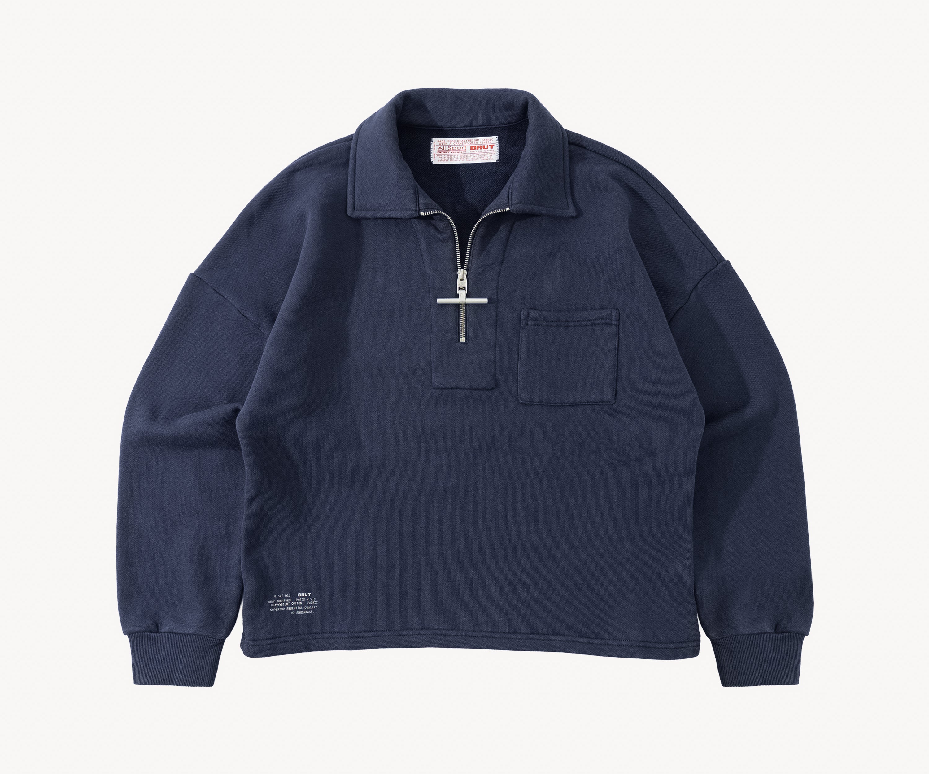 THE ZIPPED POLO Sweatshirts XS / BLEU MARINE - BRUT Clothing
