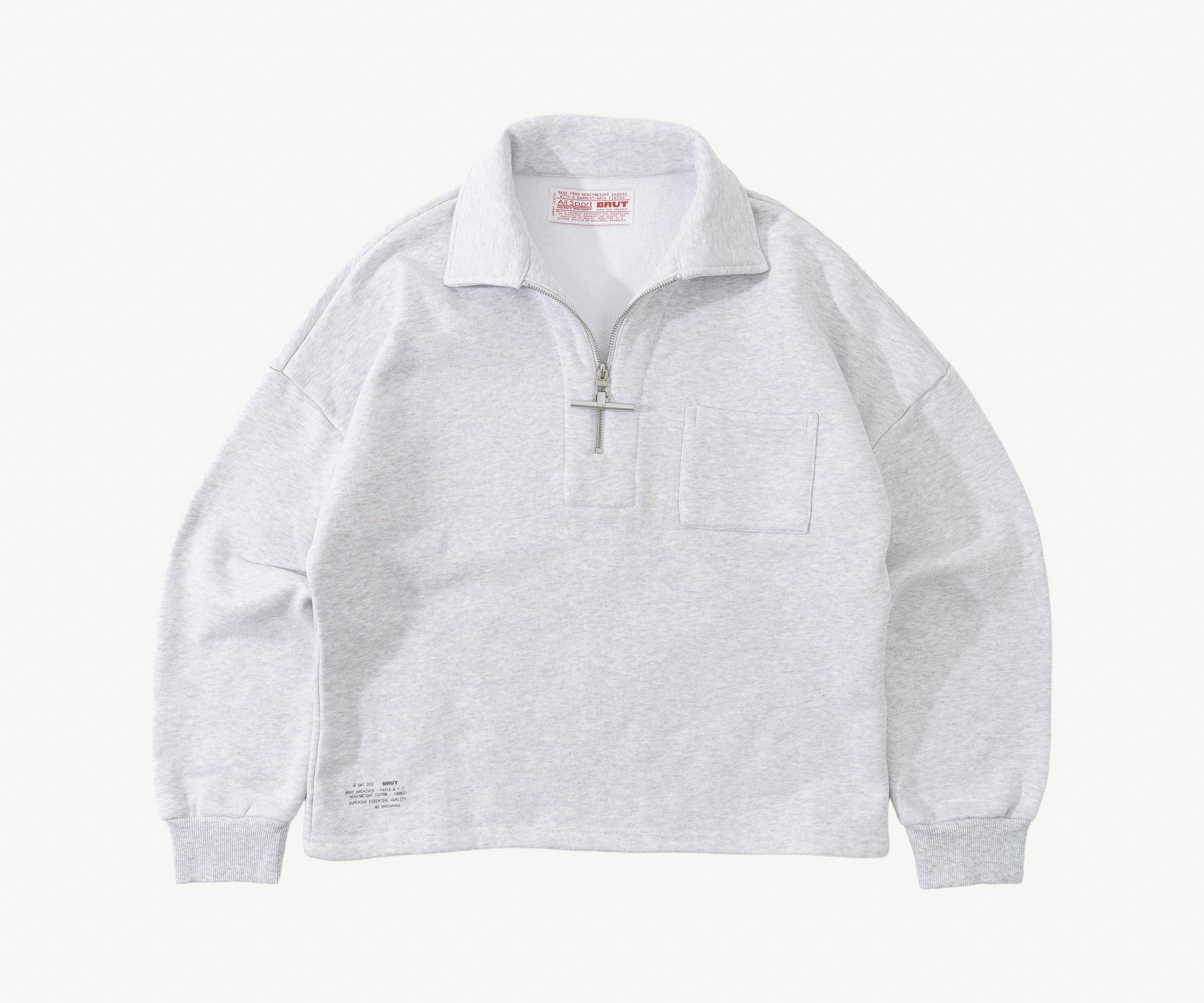 THE ZIPPED POLO Sweats X-SMALL / GRIS CHINÉ - BRUT Clothing