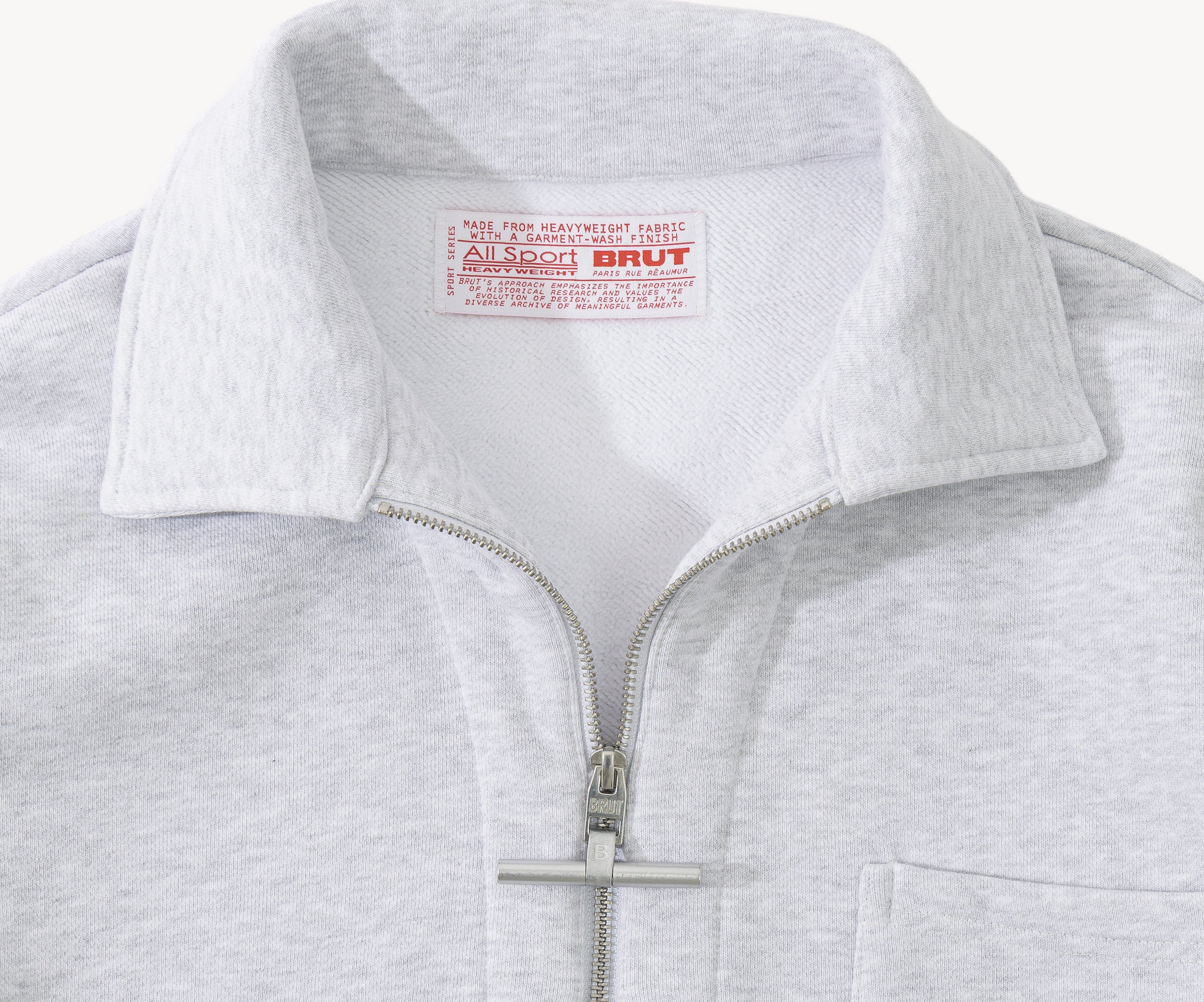 THE ZIPPED POLO Sweats X-SMALL / GRIS CHINÉ - BRUT Clothing