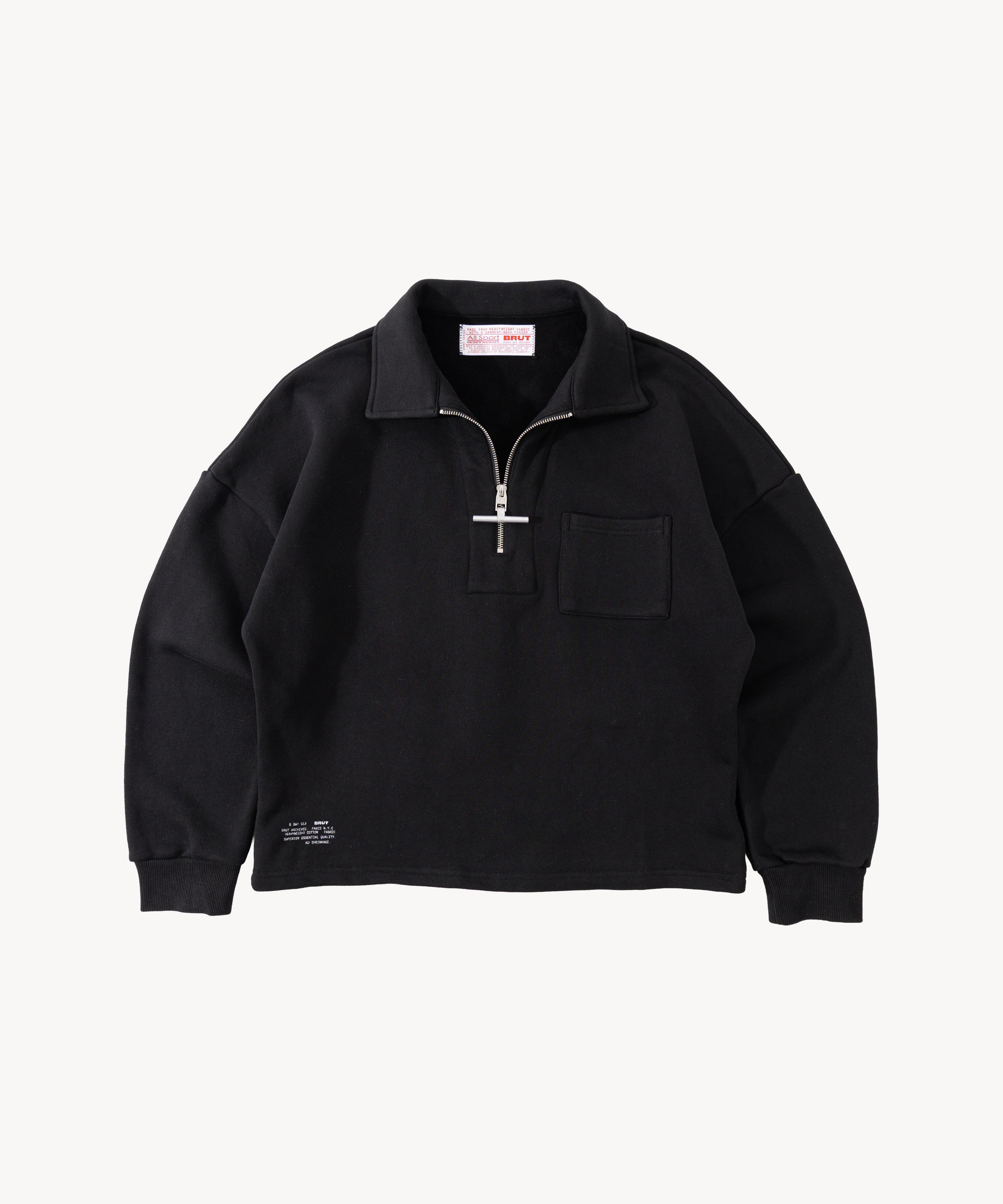 THE ZIPPED POLO - BLACK | BRUT Clothing